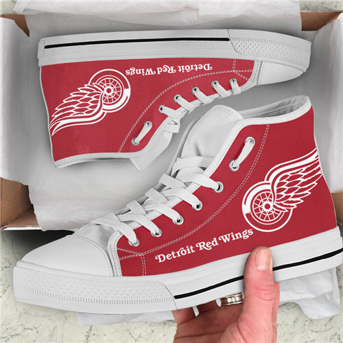 Women's Detroit Red Wings Repeat Print High Top Sneakers 002